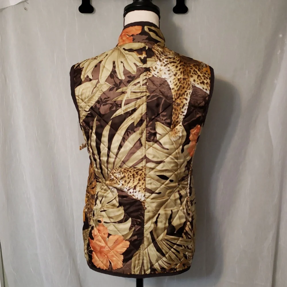 Rare fund Salvatore Ferragamo Floral and Animal Print Vest - Brown and Orange - Picture 4 of 16